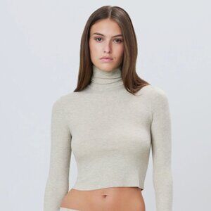 Éterne Cropped Fitted Turtleneck Top